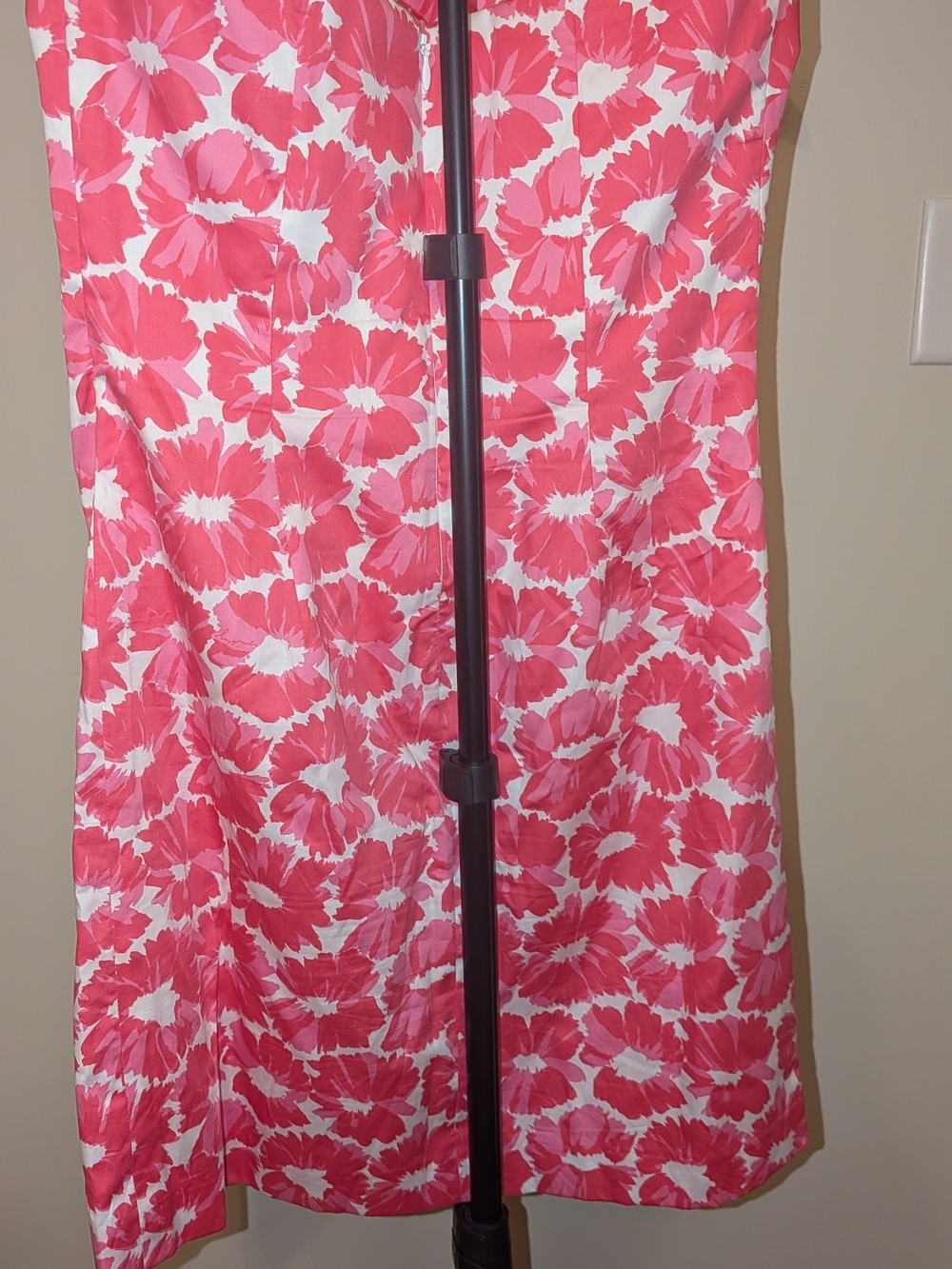 Y2K Milly Pink and White Floral Strapless Dress - Picture 4 of 4